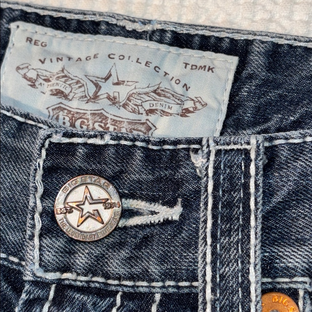 Buckle Big Star Union Vintage Collection Blue Jeans Leather Label, 30 Reg, EUC - Picture 2 of 16
